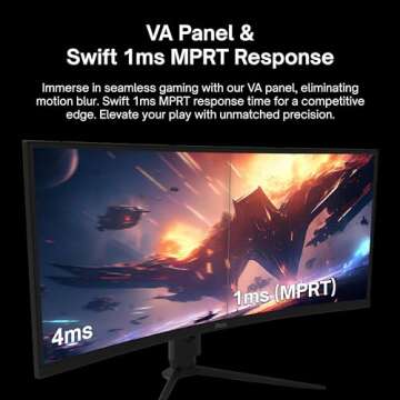 Pixio PXC348C 34 inch 165Hz Refresh Rate UWQHD 1440p Ultrawide Resolution 1500R Curve VA Panel 1ms Response Time USB-C Displayport 65W Charging AMD FreeSync Premium HDR Curved Gaming Monitor