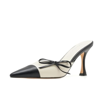 ATBELL Bow Tie Kitten Heels: Elegant Pointed Toe Mules for Women