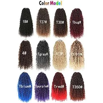 120 Strands Boho Goddess Locs Crochet Hair 22inch Omber Blonde River Faux Locs Crochet Hair Curly Faux Locs Wavy Crochet Hair with Curly Ends Boho Style Synthetic Hair Extensions (22" 5Packs 1B/27#)
