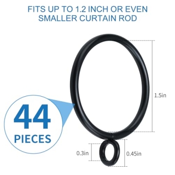 Stylish AMZSEVEN 44 Pack Curtain Rings for Any Decor