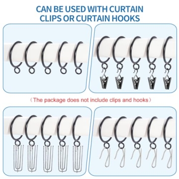 Stylish AMZSEVEN 44 Pack Curtain Rings for Any Decor