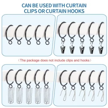 Stylish AMZSEVEN 44 Pack Curtain Rings for Any Decor