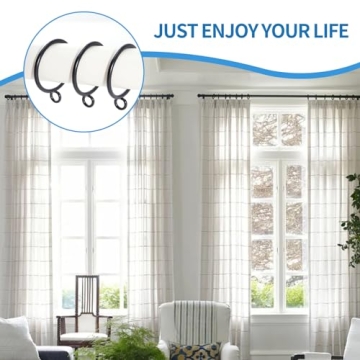 Stylish AMZSEVEN 44 Pack Curtain Rings for Any Decor