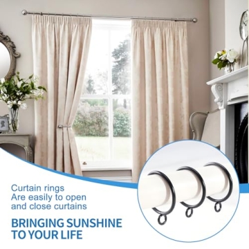 Stylish AMZSEVEN 44 Pack Curtain Rings for Any Decor