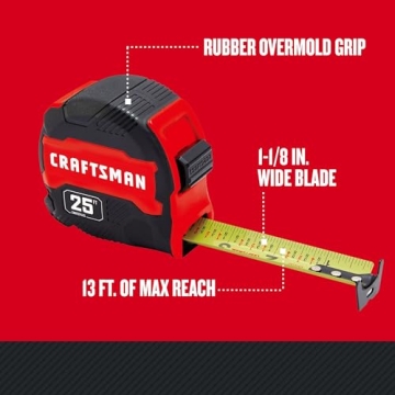 CRAFTSMAN 25-Ft Tape Measure with Fraction Marking for Accuracy
