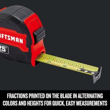 CRAFTSMAN 25-Ft Tape Measure with Fraction Marking for Accuracy