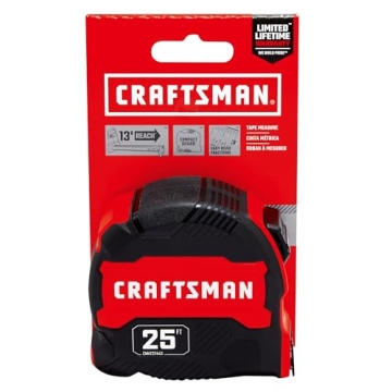 CRAFTSMAN 25-Ft Tape Measure with Fraction Marking for Accuracy
