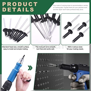 Keadic 80Pcs Blind Rivet Set for Metal Furniture and More