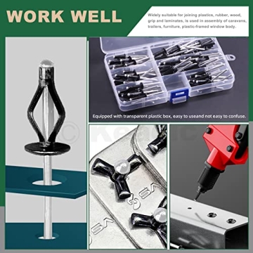 Keadic 80Pcs Blind Rivet Set for Metal Furniture and More