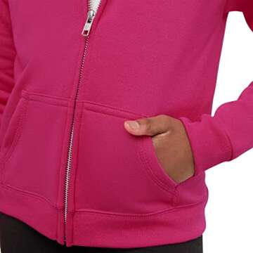 Hanes girls Comfortsoft Ecosmart Full-zip Hoodie Hooded Sweatshirt, Amaranth, Medium US