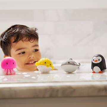 Munchkin Super Scoop Bath Toy Organizer and 16 Piece Bath Squirt Value Set, Value Set, Blue