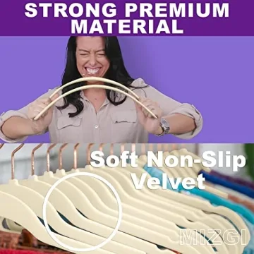 MIZGI Velvet Huggable Hangers Space Saving 50 Pack