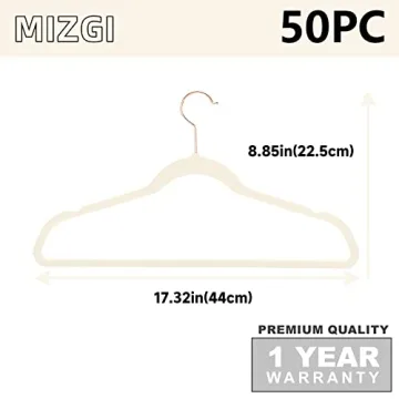 MIZGI Velvet Huggable Hangers Space Saving 50 Pack