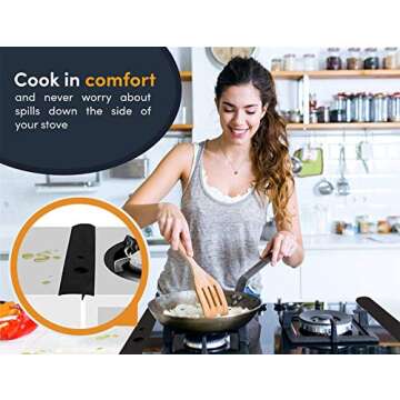 Linda’s Essentials Silicone Stove Gap Covers (2 Pack), Heat Resistant Oven Gap Filler Seals Gaps Between Stovetop and Counter, Easy to Clean Stove Gap Guard (25 Inches, Clear)
