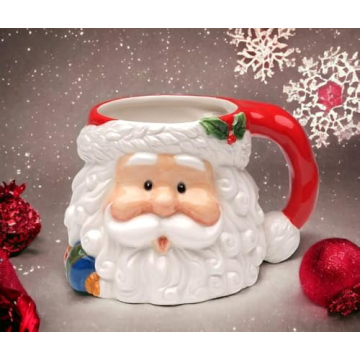 Hand Painted Christmas Santa Claus Mug - 16 oz Gift