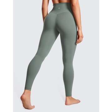 CRZ YOGA Womens Butterluxe Crossover High Waist Workout Leggings 28" - Criss Cross Full Length Gym L...
