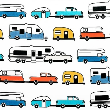 Cheerful Camper RV Queen Sheet Set for Ultimate Comfort