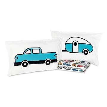 Cheerful Camper RV Queen Sheet Set for Ultimate Comfort