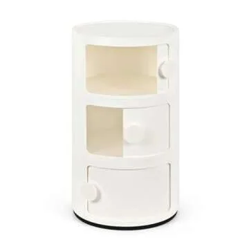 MhaRt 3 Drawer Modern White Nightstand Cabinet