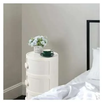 MhaRt 3 Drawer Modern White Nightstand Cabinet
