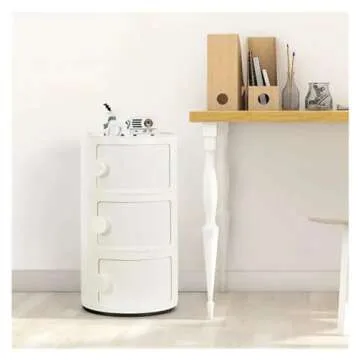 MhaRt 3 Drawer Modern White Nightstand Cabinet