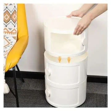 MhaRt 3 Drawer Modern White Nightstand Cabinet