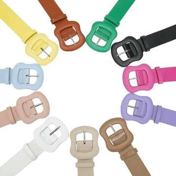 SJYFAL Women Leather Belts Grommet Fashion Dress Belt Ladies Waist Belts for Jeans Dress Pants