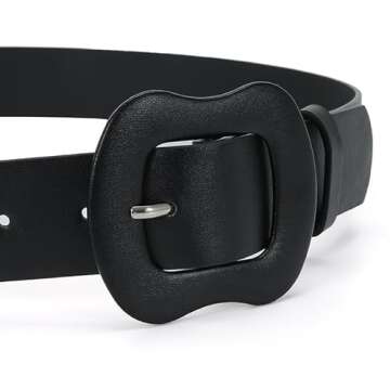 SJYFAL Women Leather Belts Grommet Fashion Dress Belt Ladies Waist Belts for Jeans Dress Pants