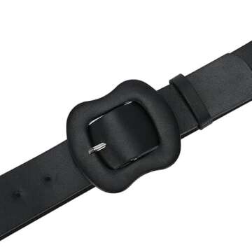 SJYFAL Women Leather Belts Grommet Fashion Dress Belt Ladies Waist Belts for Jeans Dress Pants