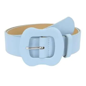 SJYFAL Women Leather Belts Grommet Fashion Dress Belt Ladies Waist Belts for Jeans Dress Pants