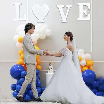 AOCEAN 12 Inch White Big Wood Letters Unfinished Wooden Letters for Wall Decor Decorative Standing Letters Slices Sign Board Decoration for Craft Home Party Projects (D)