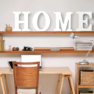 AOCEAN 12 Inch White Big Wood Letters Unfinished Wooden Letters for Wall Decor Decorative Standing Letters Slices Sign Board Decoration for Craft Home Party Projects (D)