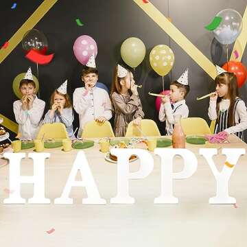 AOCEAN 12 Inch White Big Wood Letters Unfinished Wooden Letters for Wall Decor Decorative Standing Letters Slices Sign Board Decoration for Craft Home Party Projects (D)