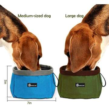 Awakelion Dog Food Travel Bag Kit, 5L Large Dog Food Storage Container+Travel Collapsible Dog Bowls ...