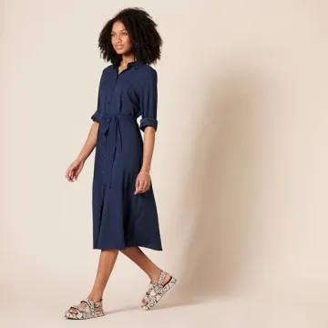 Elegant Amazon Essentials Georgette Midi Shirt Dress