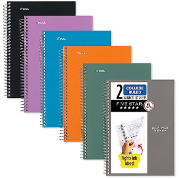 Five Star Small Spiral Notebooks in 6 Colors
