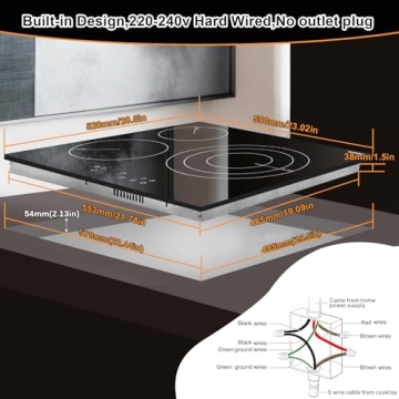 Karinear Electric Cooktop - 3 Burners with Safety Lock