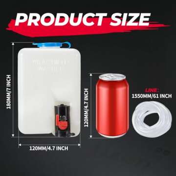 KEMIMOTO Universal Car Windshield Washer Pump Washer Fluid Reservoir Bottle Kit with Pump Jet Button...
