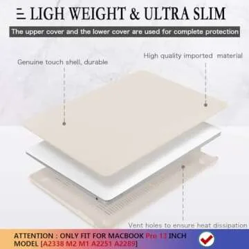CISSOOK Beige Case for MacBook Pro 13 Inch 2023