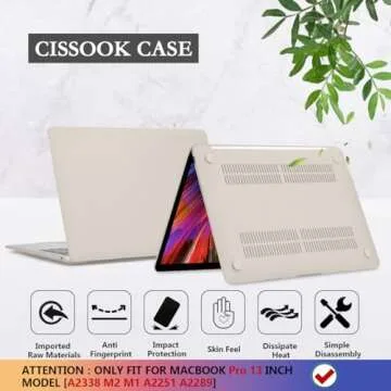 CISSOOK Beige Case for MacBook Pro 13 Inch 2023