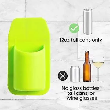 30 Watt, Slim Can Hard Seltzer Holder | Original Portable Alcohol Shower Drink Holder, Sparkling Alcoholic Drinks (12oz Can) | Patented Silicone Grips Any Shiny Surface, No Sticky Adhesive