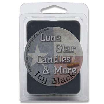 Icy Black, Lone Star Candles & More's Premium Hand Poured Strongly Scented Wax Melts, An Earthy Masc...