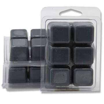 Icy Black, Lone Star Candles & More's Premium Hand Poured Strongly Scented Wax Melts, An Earthy Masculine Blend, Custom Scent, 18 Wax Cubes, USA Made in Texas, 3-Pack