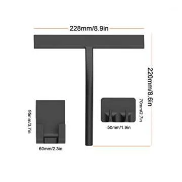 Anlynwooh Squeegee, Matte Black 9 inch, Streak Free Cleaning, Shower Squeegee for Glass Doors, Bathr...