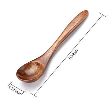 Sevensun Small Wooden Teaspoon, 6pcs Serving Wooden Utensils For Cooking, Condiments, Honey, Spoons ...