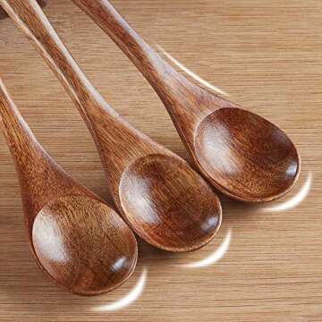 Sevensun Mini Wooden Serving Spoons Set for Condiments
