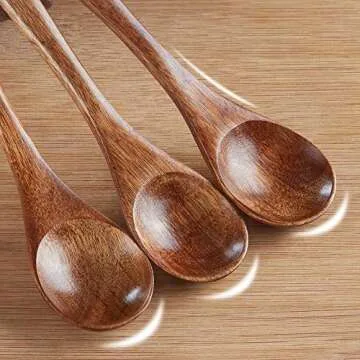 Sevensun Mini Wooden Serving Spoons Set for Condiments