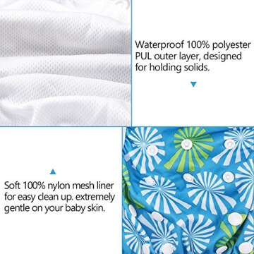 Reusable Swim Diaper Washable Swim Diapers with Adjustable Snaps for Baby Shower Gifts & Swimming Lessons 2 Packs