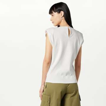 The Drop Women's Crew Neck Sleevless tee with Shoulder Pads by @ieshathegr8