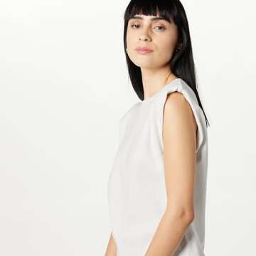 The Drop Women's Crew Neck Sleevless tee with Shoulder Pads by @ieshathegr8